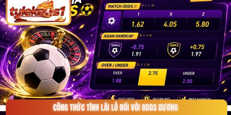 Công thức tính lãi lỗ đối với odds dương