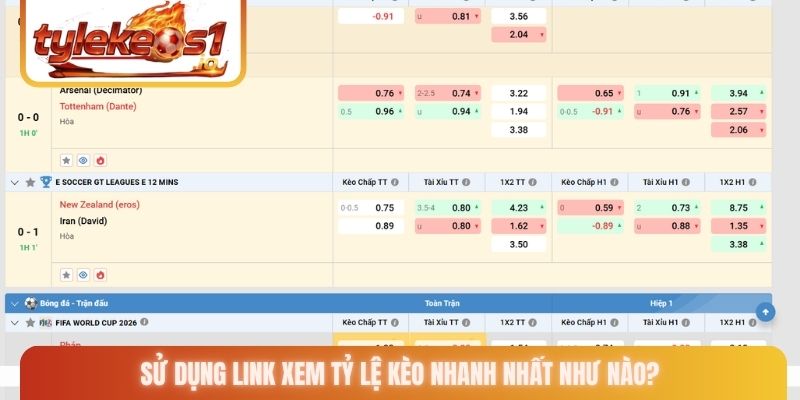 Sử dụng link xem tỷ lệ kèo nhanh nhất như nào?