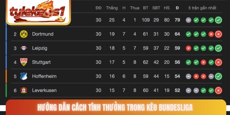 Hướng dẫn cách tính thưởng trong kèo Bundesliga
