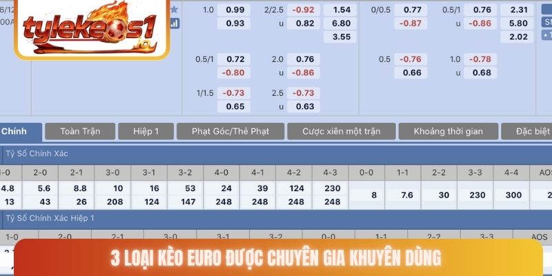 3 loại kèo Euro được chuyên gia khuyên dùng